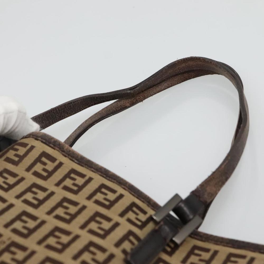FENDI Zucchino Canvas Hand Bag Beige Auth 127082 - Picture 8 of 16